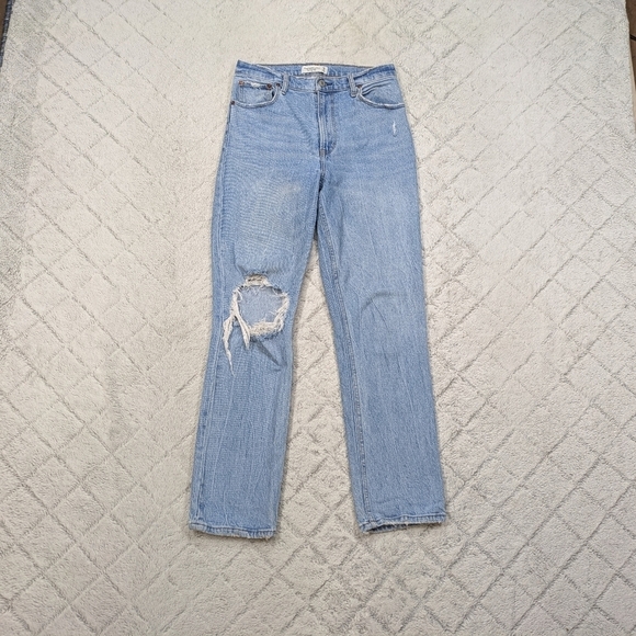 Abercrombie & Fitch Jeans Womens 28/6 R Blue Light 90’s Straight Ultra Hi-Rise - Picture 1 of 9